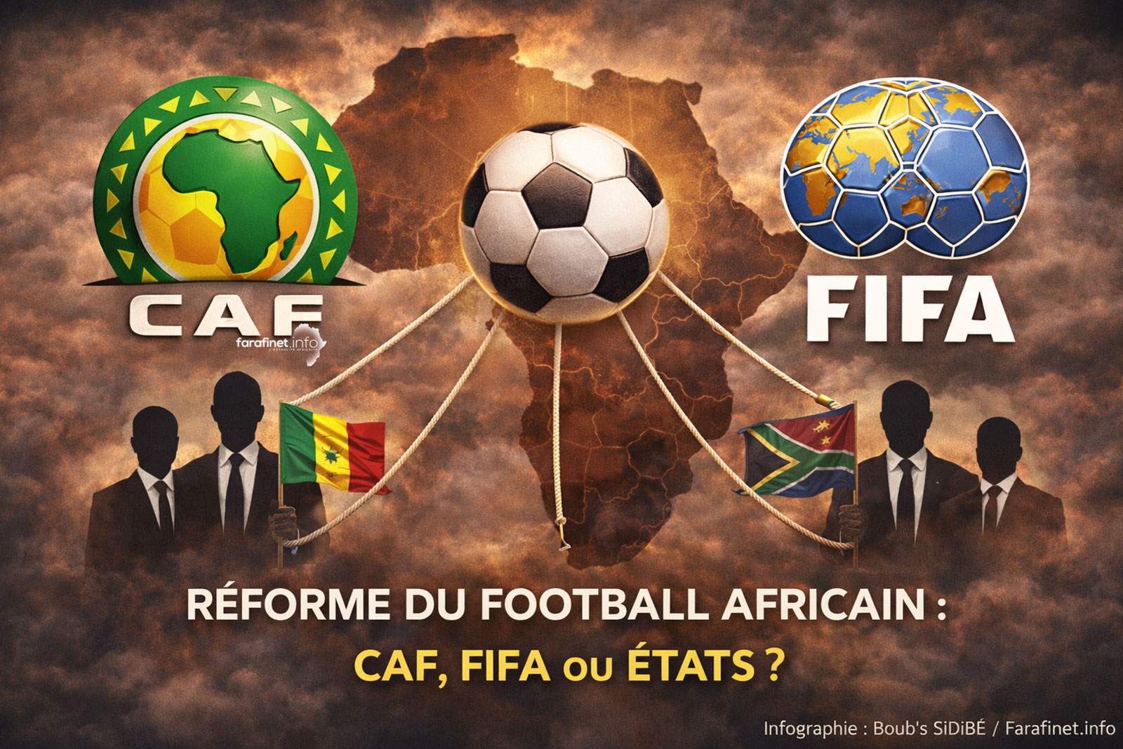 Illustration gouvernance football africain CAF FIFA États réforme CAN 2025
